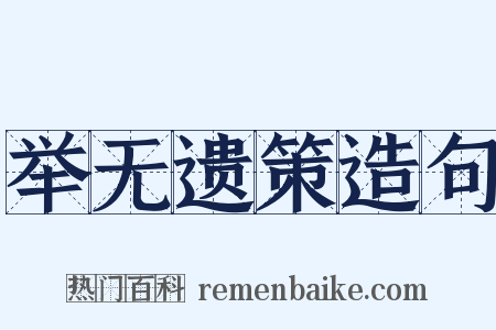 举无遗策造句是什么意思的图片